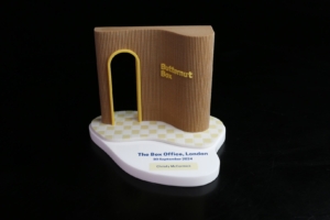 Custom architectural deal toy created to mark the opening of The Box Office, London for Butternut Box.